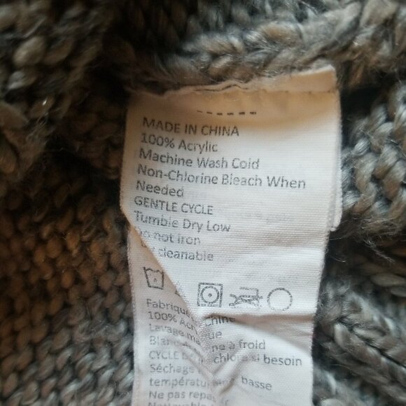 Prana Womens S Leisel Chunky Cable Knit Tunic Sweater Gray Stripe V-Neck - Picture 5 of 8